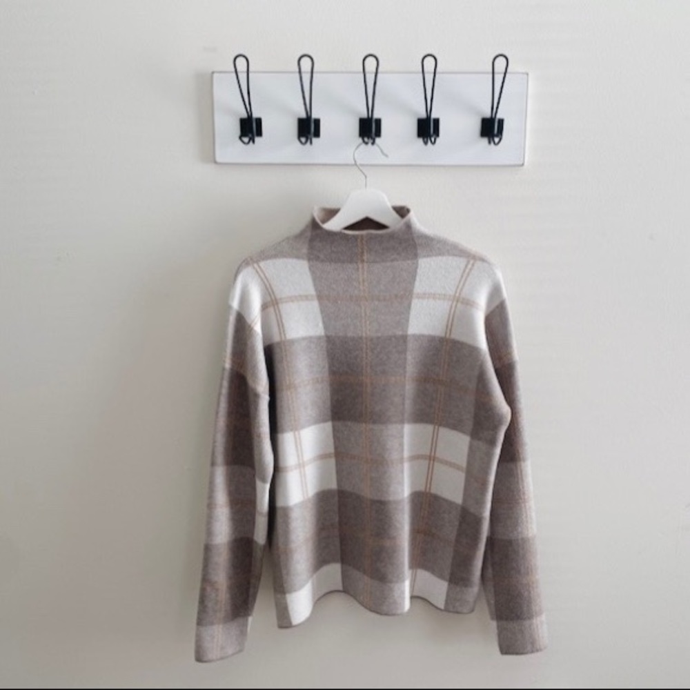 Neutral Plaid Sweater